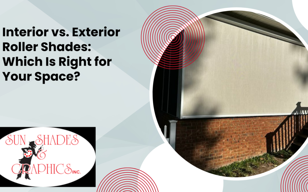 An exterior shade with the blog text beside it.
